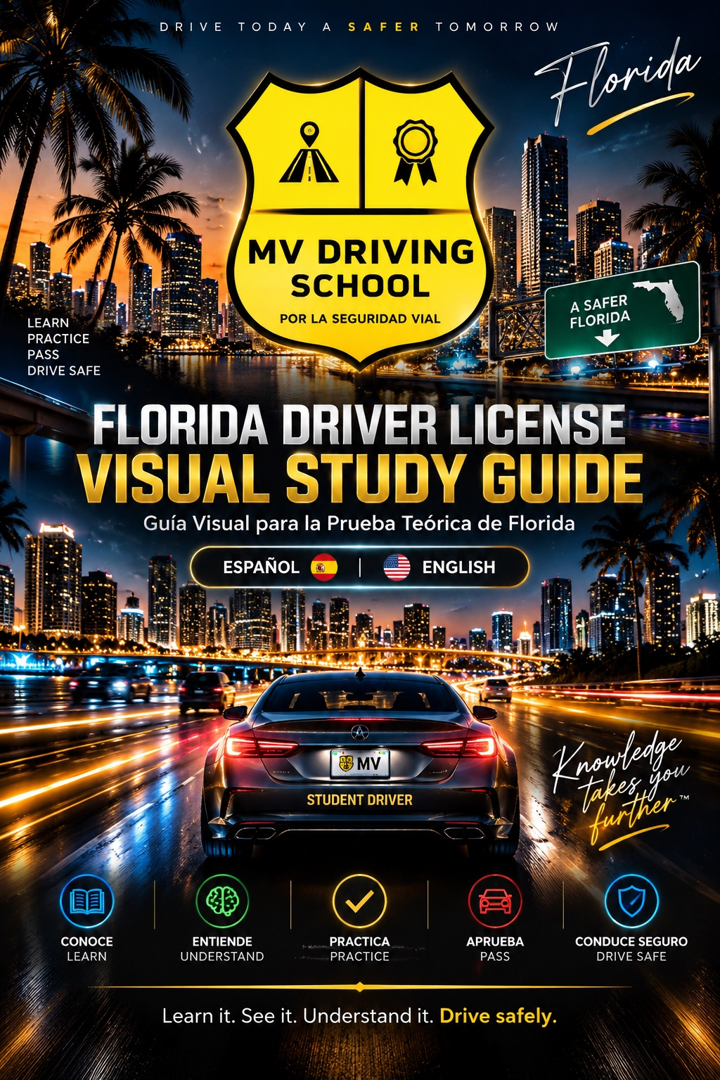 Portada de Florida Driver License Visual Study Guide de MV Driving School